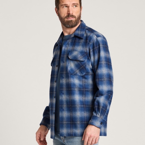 Pendleton Men’s Plaid Blue Wool Rider Shirt 100% Wool Size L - Picture 3 of 12